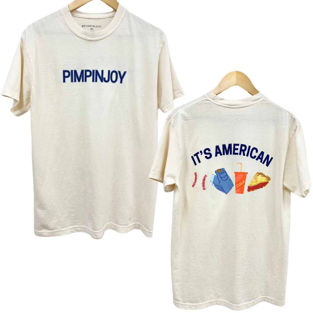 *NEW* PIMPINJOY All-American Favorites Relaxed Fit Unisex Tee- IVORY