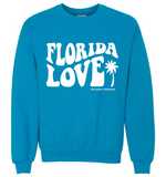 FLORIDA LOVE Unisex Pullover Sweatshirt - DARK TURQUOISE