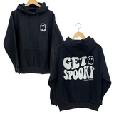 'GET SPOOKY' (GLOW IN THE DARK) Unisex Hoodie Sweatshirt - BLACK