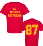 'GO TAYLOR'S BOYFRIEND' Unisex T-Shirt - Red with Gold