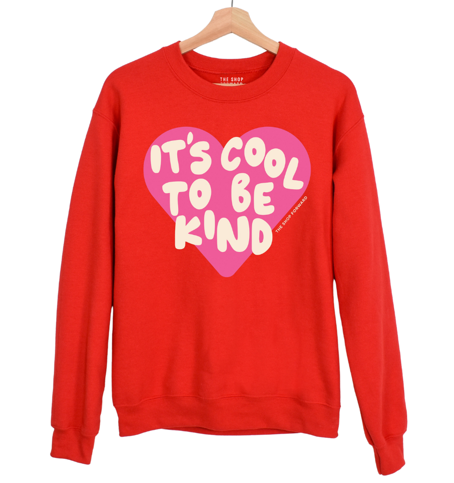 'IT'S COOL TO BE KIND' Unisex Pullover - RED