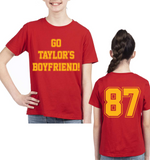 'GO TAYLOR'S BOYFRIEND' Kids T-Shirt - RED