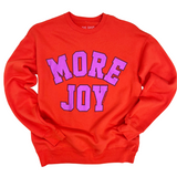 MORE JOY unisex pullover - TOMATO WITH ELECTRIC PURPLE