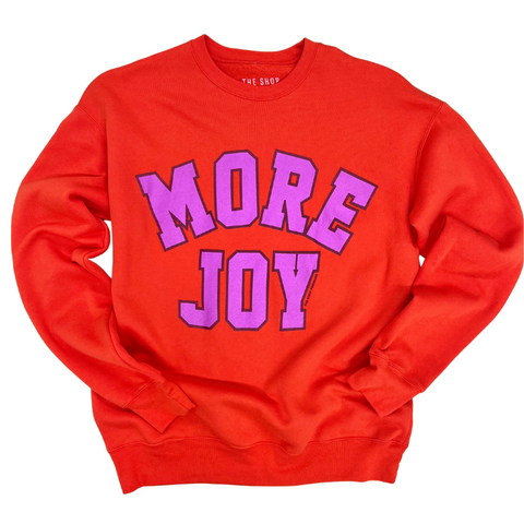 MORE JOY unisex pullover - TOMATO WITH ELECTRIC PURPLE