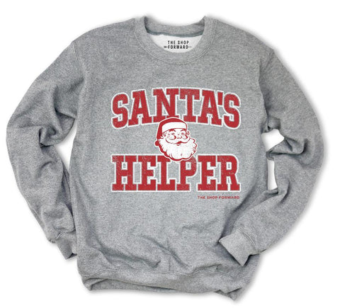 Santa's Helper Pullover Sweatshirt - Grey