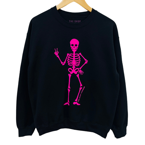 Halloween Skeleton Pullover - BLACK