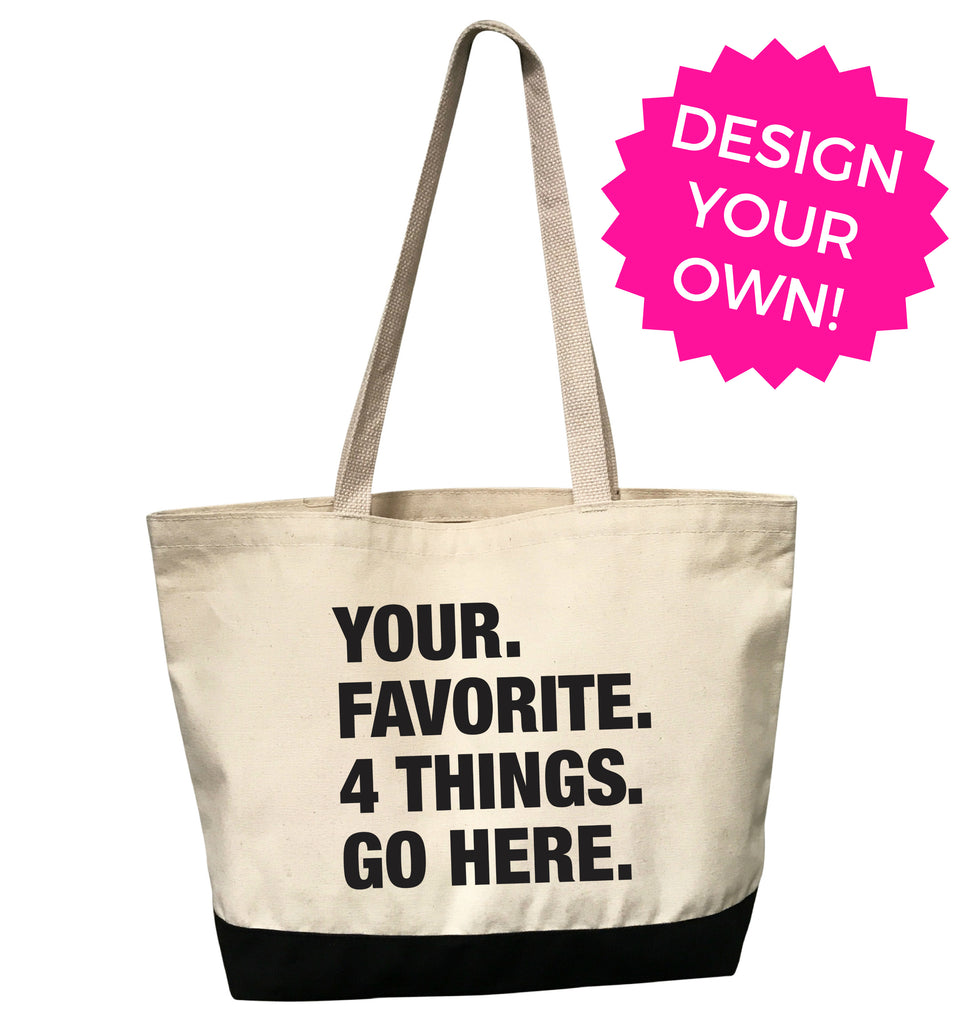 Personalized Custom Printed Large Tote Bag Your Design 